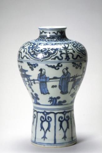 Vase depicting scholars in a garden