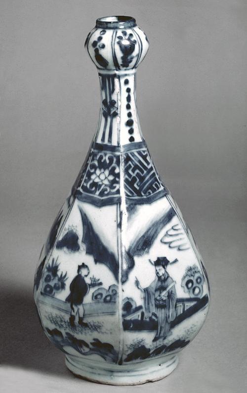 Vase depicting a scholar in a garden