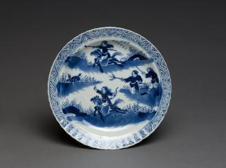 Dish with a hunting scene