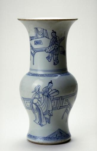 Vase with a scene of playing the zither under the moon