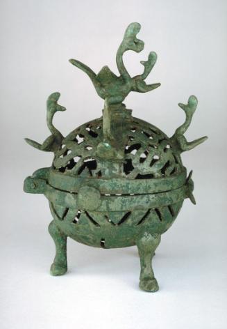 Open work vessel with birds