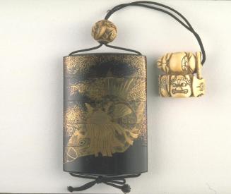 Inro with design of helmet, carp, and streamer (Boys' Day festival motifs)