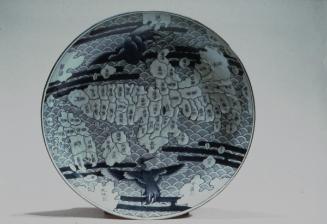 Large plate with map of Japan