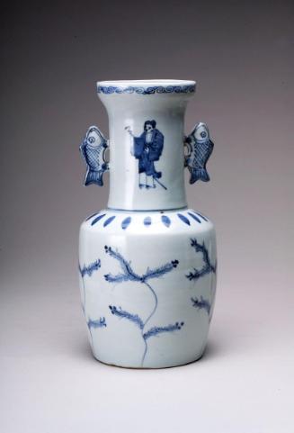 Mallet vase with figures from the noh play Takasago