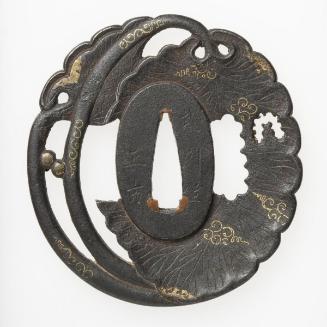 Sword guard with design of lotus leaves