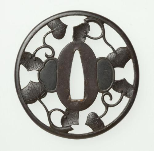 Sword guard with design of hollyhock leaves