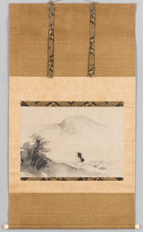 The monk Saigyō in a landscape