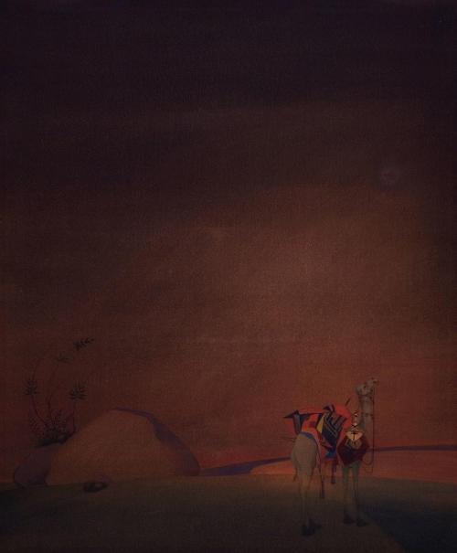 A camel in a landscape