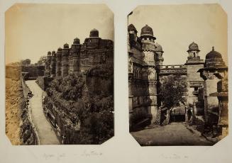 Two photographs of the Man Mandir, Gwalior