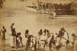 Bathing scene at Kalighat, Calcutta