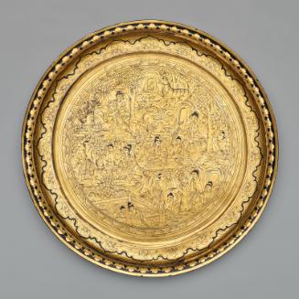 Roundel with scenes of the next-to-last life of the Buddha (Vessantara Jataka)