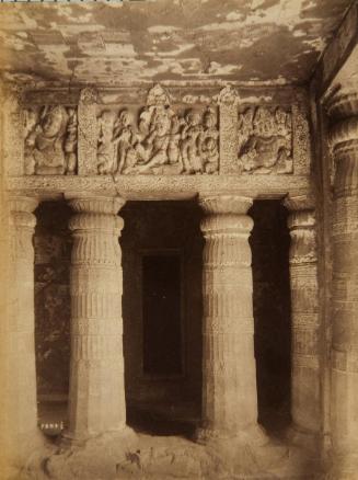 Sculptures of pillar in Cave No. 24, Ellora (?)