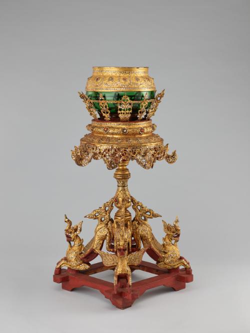 Ceremonial alms bowl with stand