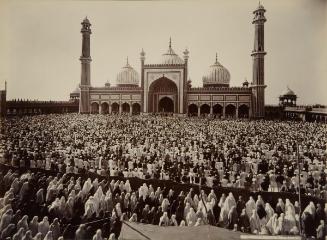 Muslims gathered at the Jami Masjid, Delhi