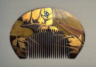 Comb with peony and willow