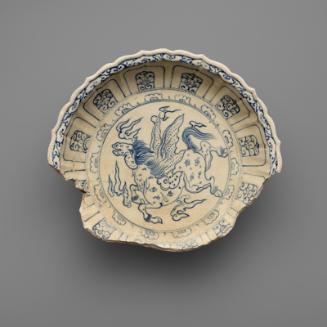 Fragmentary dish with winged horse from the Hoi An shipwreck