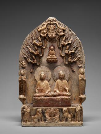 Stele with the Buddha Shakyamuni and Prabhutaratna, a buddha of the past