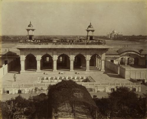 The Khass Mahal, Agra Fort, Agra, with the Taj Mahal in the distance