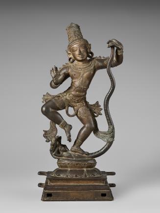 Krishna overcoming the serpent Kaliya