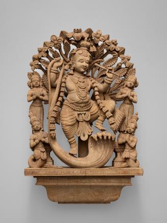 Krishna overcoming the serpent Kaliya