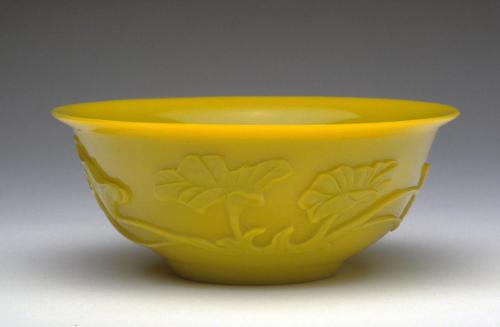 Yellow glass bowl