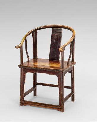 Scholar's armchair with curved rest, one of a pair