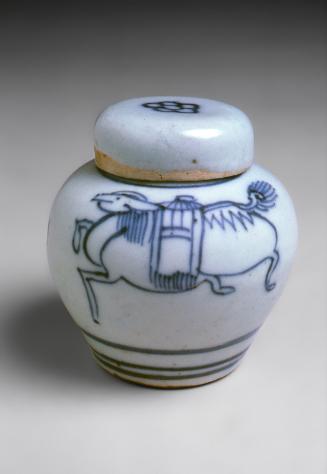 Covered jar, one of a pair