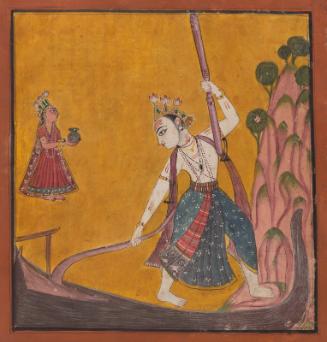 The Hindu deity Balarama diverting the Yamuna River