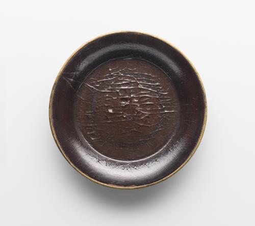 Round dish, one of a pair