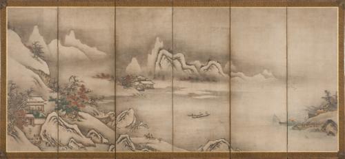 Landscape of the four seasons, one of a pair