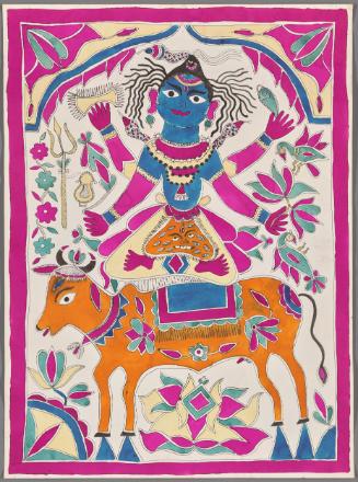 The Hindu deity Shiva riding his bull