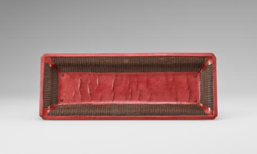 Red rectangular tray