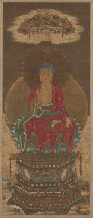 Shakyamuni, the historical Buddha, one of a set of three