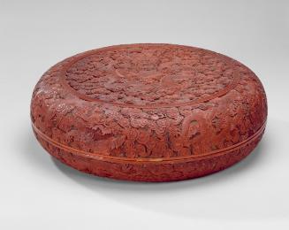 Carved round box and cover