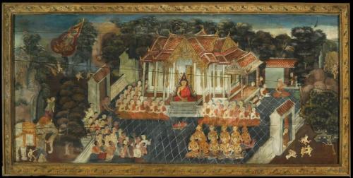 Scene from the life of the Buddha, perhaps the ordination of the Shakya youths