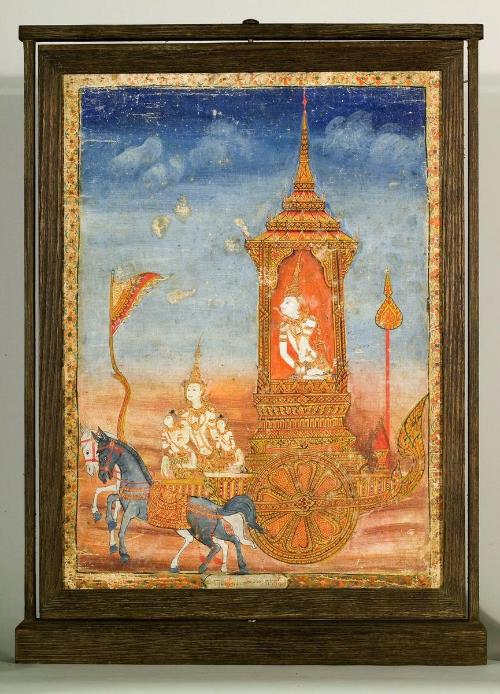 Vessantara gives away the chariot, a scene from the next-to-last life of the Buddha (Vessantara Jataka) - side A; Another scene from the next-to-last life of the Buddha (Vessantara Jataka) - side B