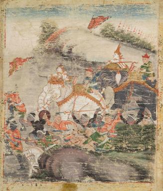 Vessantara returns to the capital, a scene from the next-to-last life of the Buddha