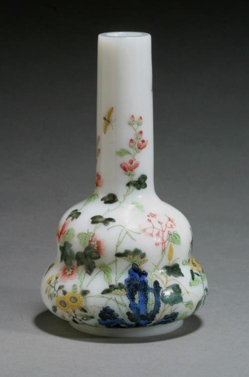 Bottle with a garden scene